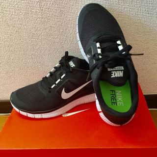 ナイキ(NIKE)のナイキ  free run3 ランニングシューズ  25.5cm ブラック(シューズ)