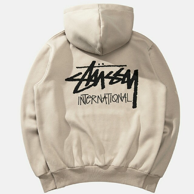 【激レア】Stussy ステューシー パーカー レコードプリント ページュ