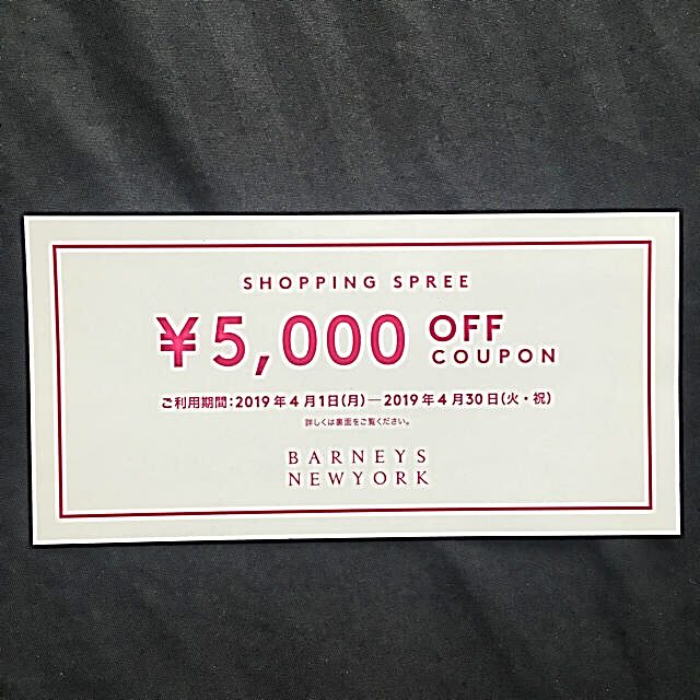 BARNEYS NEW YORK(バーニーズニューヨーク)のBARNEYS NEW YORK  チケットの優待券/割引券(ショッピング)の商品写真