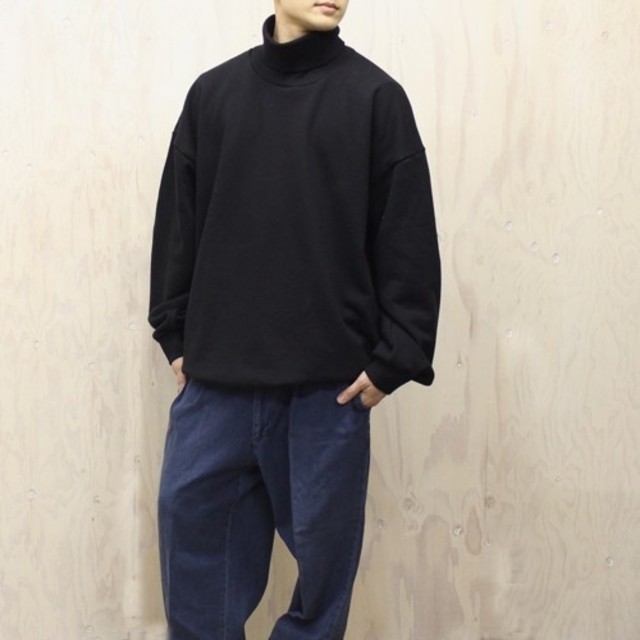 お得 久米繊維 ビッグタートルネックスウェット 紺 cerkafor.com