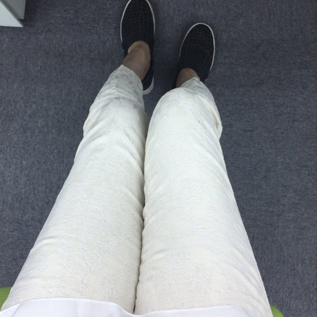 white damask pants レディースのパンツ(クロップドパンツ)の商品写真