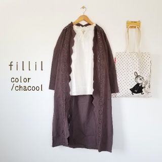 メルロー(merlot)の最新作＊フィリル 丸レースのコットンカーディガン(カーディガン)