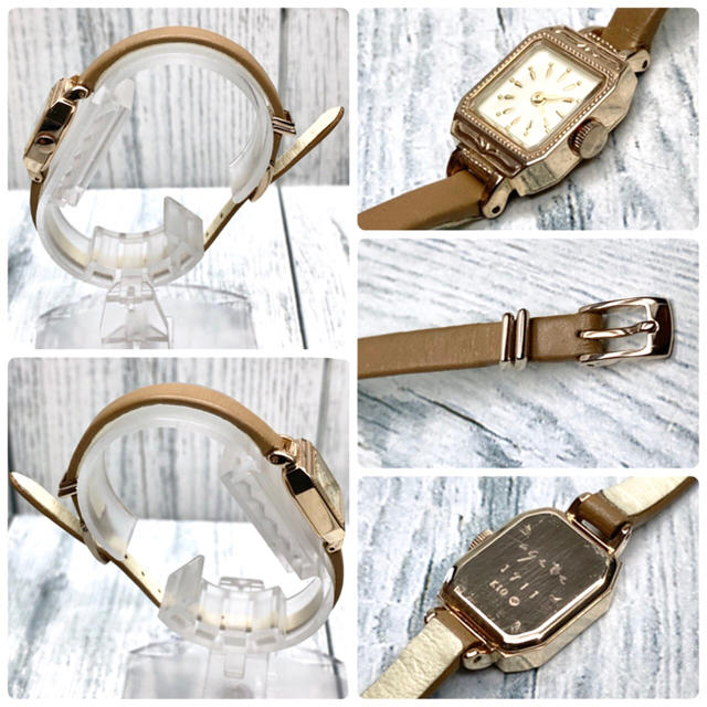 【美品】agete アガット 腕時計 スクエア K10 ゴールド クラシック14cm〆付属品なし〆動作