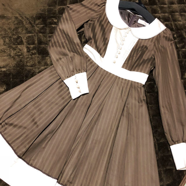 Victorian maiden - Victorian maiden ロイヤルストライプタックドレス