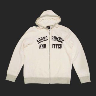 アバクロンビーアンドフィッチ(Abercrombie&Fitch)の★新品★アバクロンビー&フィッチ★スウェットジップパーカー(White/XXL)(パーカー)