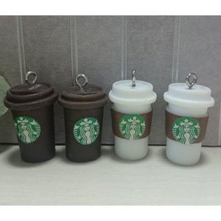 スターバックスコーヒー(Starbucks Coffee)のミニチュア　スターバックス　4点セット　ホック付き(各種パーツ)