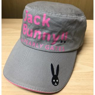 パーリーゲイツ(PEARLY GATES)のJACK BUNNY ジャックバニー ワークキャップ 帽子 グレー ピンク(キャップ)