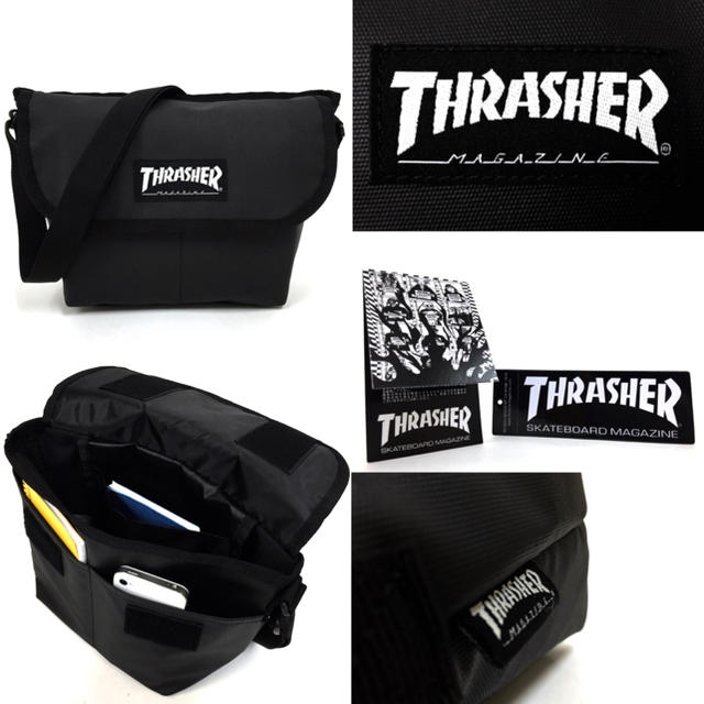 THRASHER(スラッシャー)の【THRASHER】カブセショルダー［BK/MAG LOGO］ メンズのバッグ(ショルダーバッグ)の商品写真