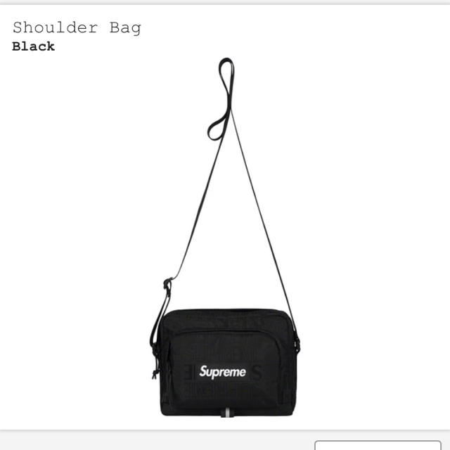 19ss 黒 Supreme Shoulder Bag