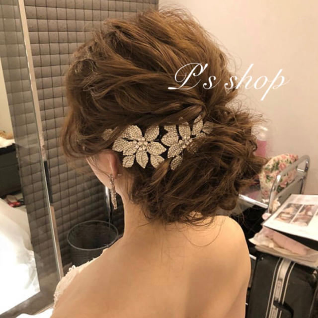 数量限定‼️ ブライダル リーフ ビジュー カチューシャ レディースのヘアアクセサリー(カチューシャ)の商品写真