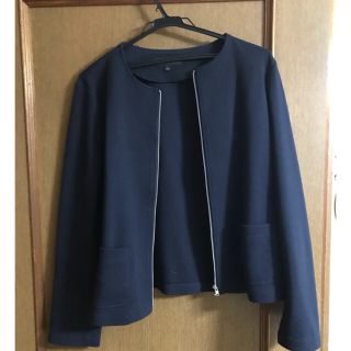 ユニクロ(UNIQLO)のユニクロ ノーカラージャケット ネイビー(ノーカラージャケット)