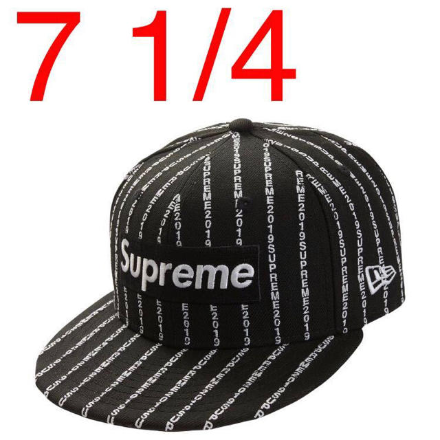 Supreme 19ss Text Stripe New Era 7 1/4メンズ