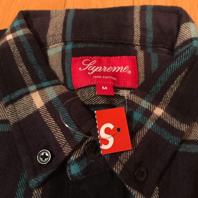 19ss 国内正規 M supreme Plaid Flannel Shirt黒 2