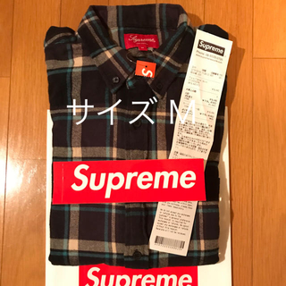 19ss 国内正規 M supreme Plaid Flannel Shirt黒