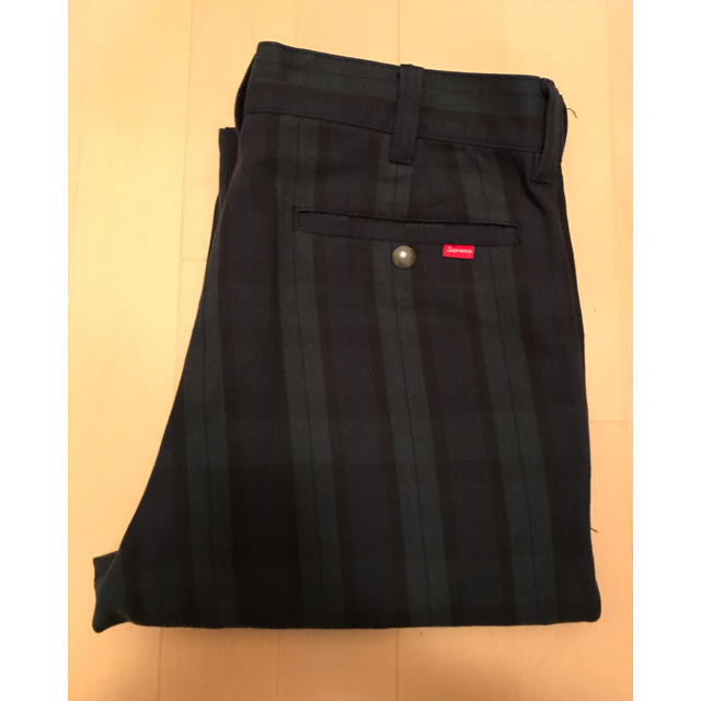 Supreme Supreme aw work pants チェック ブラックウォッチ の
