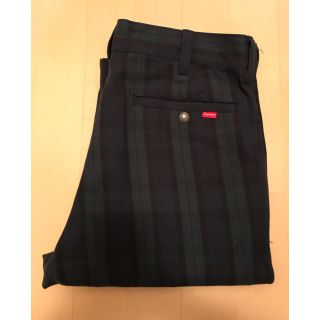 シュプリーム(Supreme)のSupreme 16aw work pants チェック ブラックウォッチ 30(ワークパンツ/カーゴパンツ)