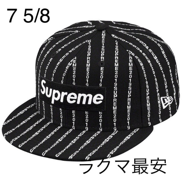 メンズsupreme new era black 黒 7 5/8 希少サイズ