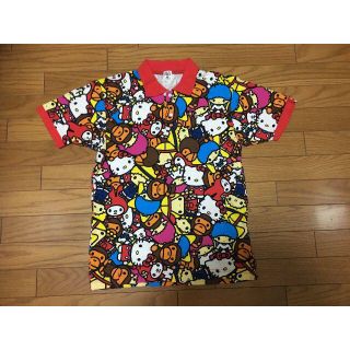 アベイシングエイプ(A BATHING APE)の中古APE×サンリオLポロシャツ総柄キティ　マイメロディ　キキララ(ポロシャツ)