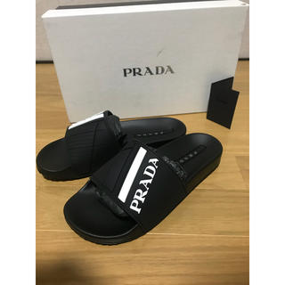 PRADA - プラダ ロゴ サンダル シャワーサンダル ブラックカラーの通販 