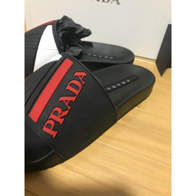 モデル PRADA - プラダ ロゴ サンダル シャワーサンダル ブラック
