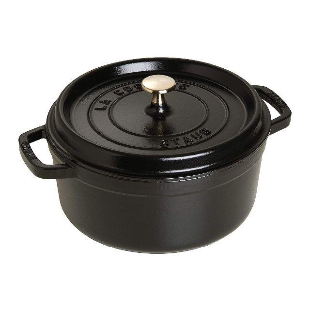 STAUB - staub ストウブ 「 ココット ラウンド ブラック 14cm 」の通販 by える's shop｜ストウブならラクマ