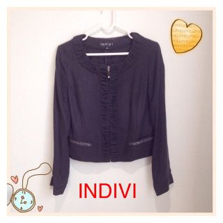 インディヴィ(INDIVI)の【春物♡INDIVI】ノーカラージャケット(ノーカラージャケット)