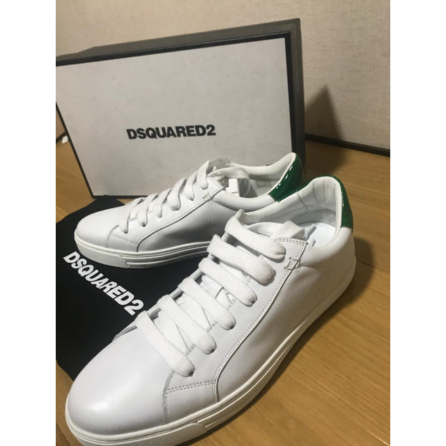 DSQUARED2 - ディースクエアード2 ホワイトレザー スニーカー エナメル