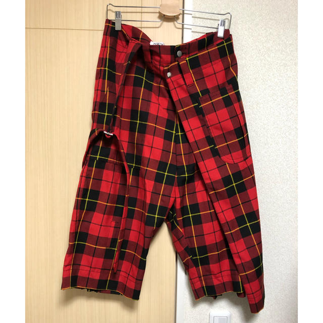 KIDILL☆18aw チェック ボンテージ クロップド パンツ - その他