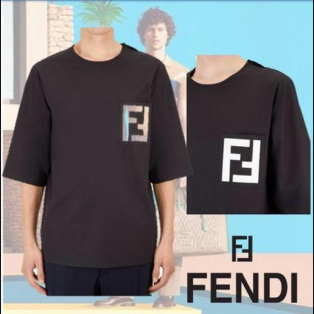 FENDI(フェンディ)の【 FENDI フェンディ 】FFモチーフ ブラックコットンシャツ メンズのトップス(Tシャツ/カットソー(半袖/袖なし))の商品写真