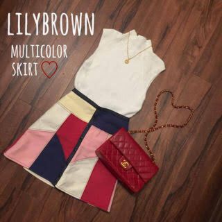 リリーブラウン(Lily Brown)のlily brown  カラーパネルスカート(ミニスカート)