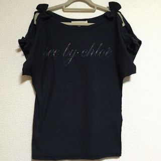 シーバイクロエ(SEE BY CHLOE)のラインストーン付き♡ロゴカットソー(カットソー(半袖/袖なし))