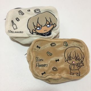 ショウガクカン(小学館)の新品★名探偵コナン★安室透★スクエアポーチ★２種類セット★セガ(キャラクターグッズ)