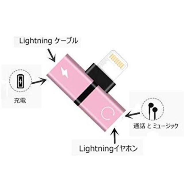 即購入 OK‼️iPhone  イヤホン変換アダプタ 2in1  アルミ合金‼️ スマホ/家電/カメラのスマホアクセサリー(ストラップ/イヤホンジャック)の商品写真