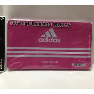 アディダス(adidas)のアディダス adidas　色鉛筆　 12色セット 三菱鉛筆　丸軸 ケース:ピンク(色鉛筆)