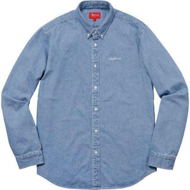 supreme 18ss washed twill shirt デニムシャツ