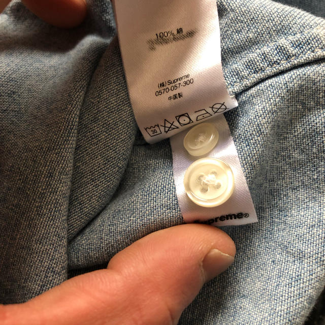 supreme 18ss washed twill shirt デニムシャツ