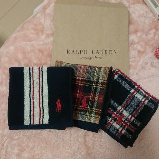 ポロラルフローレン(POLO RALPH LAUREN)の新品ラルフローレンタオル三枚セット(ハンカチ)