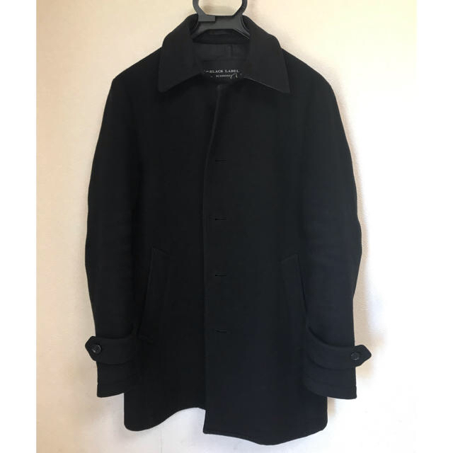 BURBERRY BLACK LABEL(バーバリーブラックレーベル)の【BURBERRY】ブラックレーベルウールコート黒 M  メンズのジャケット/アウター(ステンカラーコート)の商品写真