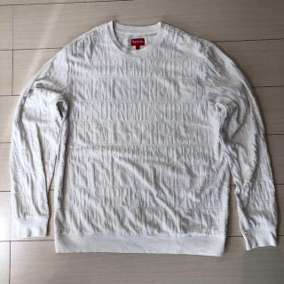 Supreme Logo Stripe Terry Crewneck L