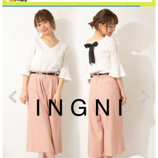 イング(INGNI)の新品★ I N G N Iイング★リブバックレースリボン 5分袖(カットソー(半袖/袖なし))