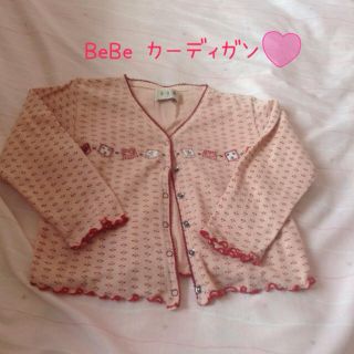 ベベ(BeBe)の【美品 記名あり】 子ども服 bebe カーディガン 90cm(カーディガン)