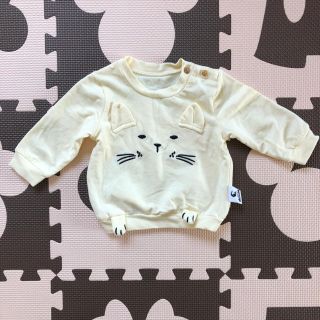 美品☆韓国ベビー服ねこちゃん薄手トレーナー(トレーナー)