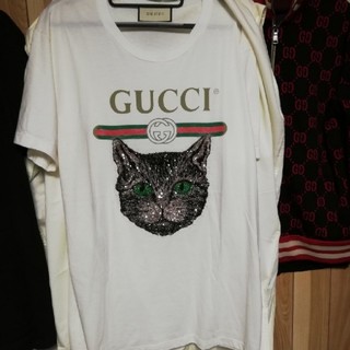 グッチ(Gucci)のグッチ ミスティックキャット ロゴTシャツ GUCCI スウェット パーカー(Tシャツ/カットソー(半袖/袖なし))