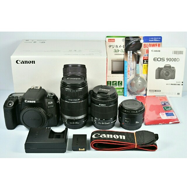 新品ボディ Canon EOS 9000D 標準＆望遠＆単焦点トリプルレンズ