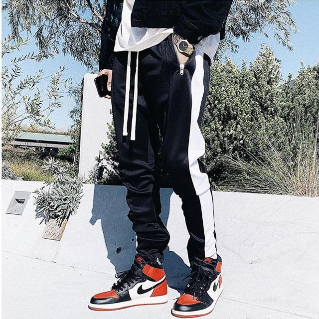 mnml TRACK PANTS  BLACK/WHITE XS.S.M あり メンズのパンツ(デニム/ジーンズ)の商品写真