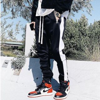 mnml TRACK PANTS  BLACK/WHITE XS.S.M あり(デニム/ジーンズ)