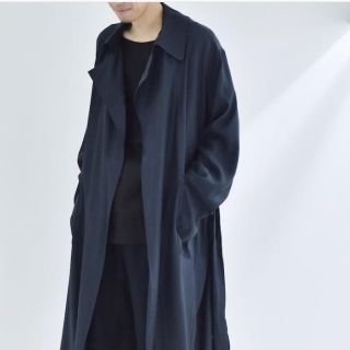 サンシー(SUNSEA)の19ss ATHA  CUPRO TWILL MAXI COAT (NAVY)(ステンカラーコート)