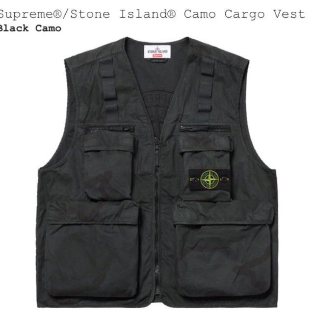 Supreme(シュプリーム)のsupreme stone island vest black M メンズのトップス(ベスト)の商品写真