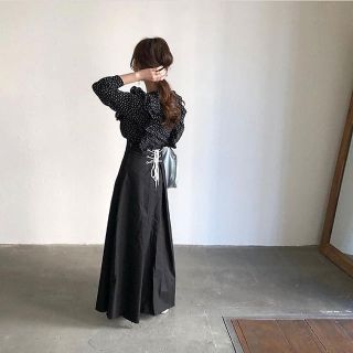 トゥデイフル(TODAYFUL)のmite Back rope sk ブラック(ロングスカート)