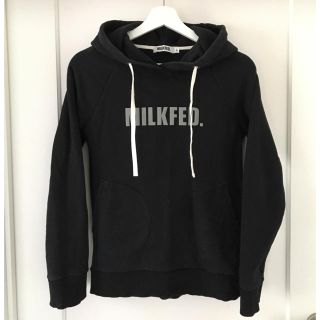 ミルクフェド(MILKFED.)のミルクフェド milkfed. パーカー 黒 Sサイズ プルオーバー スウェット(パーカー)